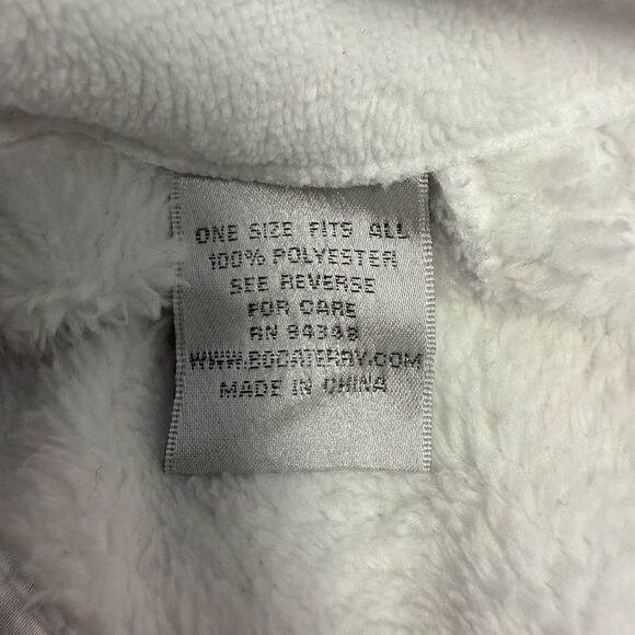 Boca Terry White Robe One Size Plush Spa Club Unisex Soft Cotton Blend with Tie - Picture 8 of 12